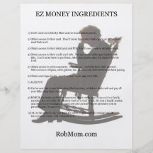 EZ Money Ingredients Flier Flyer
