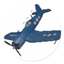 F4U4 CORSAIR IN A DIVE ROUND STICKER