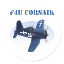 F4U Corsair Plane #29 Round Stickers