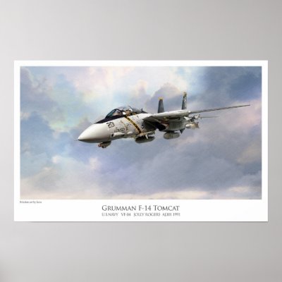 F-14A TOMCAT VF-84 JOLLY ROGERS ポスター by KazuAviationArt