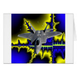 F-22 IN SPACE GREETING CARD
