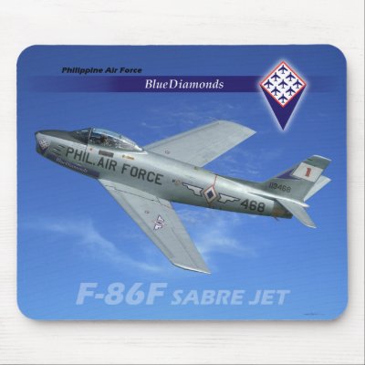 F-86F Sabre Jet Mouse Mat by tempera70