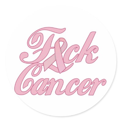 F*ck Cancer Round Sticker by EllesBaby
