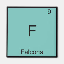 F - Falcons Funny Element Chemistry Symbol T-Shirt Magnets