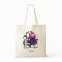 F for Fuchsia Flower Monogram Bag