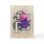 F for Fuchsia Flower Monogram Cards