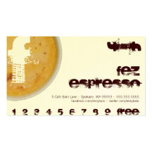 F - Initial Letter Foamy Coffee Cup Loyalty Punch Business Card Templates
