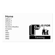 F Is For Farming Business Card Template