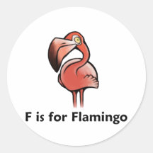 F is for Flamingo Sticker