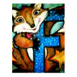 F is for Fox Post Card