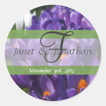 F Monogram Crocus Flowers Painterly Stickers