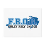F.R.O.G. - Fully rely on God (blue) Postcard
