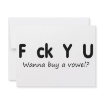 F You Wanna Buy A Vowel Custom Invites