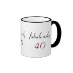 Fab Fabulously 40 Black & White Ringer Mug