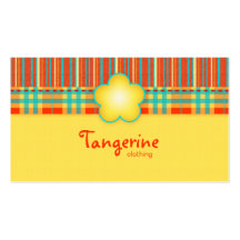 Fabric Business Card Plaid Stripes Yellow