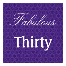 Fabulous 30 Birthday Purple Stars Template W1030 Personalized Invites