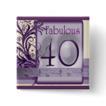Fabulous 40 Birthday Buttons