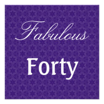 Fabulous 40 Birthday Purple Stars Template W1031 Personalized Invites