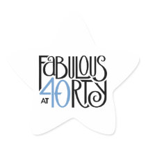 Fabulous 40 black blue Star Sticker