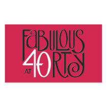 Fabulous 40 black white red Rectangle Sticker