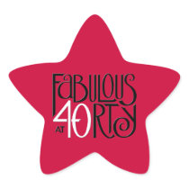 Fabulous 40 black white red Star Sticker