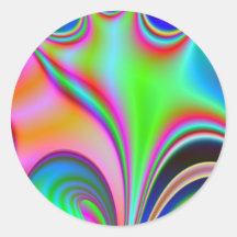 Fabulous Bright Abstract Fractal Art Design Rainbo Sticker