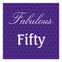 Fabulous Fifty Purple Stars Template A204 Personalized Announcement
