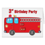 Fabulous Fire Truck 3rd Birthday Greeting Card