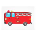 Fabulous Fire Truck and Ladder Custom Invite