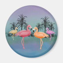 Fabulous Flamingos Fridge Magnet