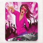 Fabulous Pink Lady DJ mousepads