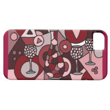 Fabulous Wine Carafe and Glasses Abstract Art iPhone 5 Cover