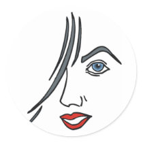 Face of a Lady Sticker