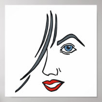 Face of lady poster up to 15x15