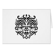 Face Tattoo Greeting Cards