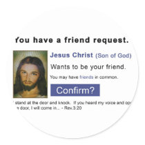 Facebook jesus round stickers
