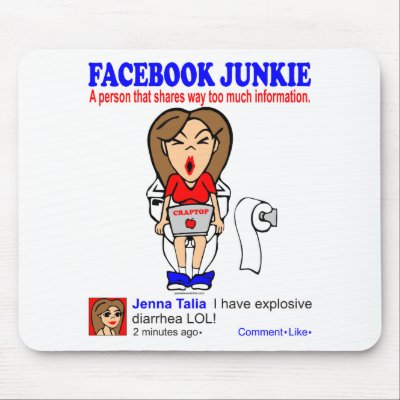 FACEBOOK JUNKIE MOUSE PADS by pantsdownshirtscom