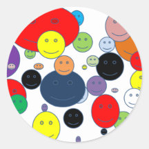 faces round stickers