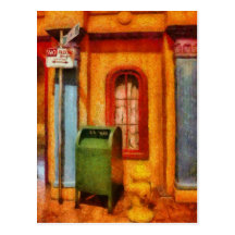 Facteur - stationnement interdit carte postale