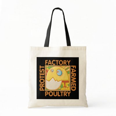 Factory Farm Animal Rights Tote Bag by GreenNeighborVeggie