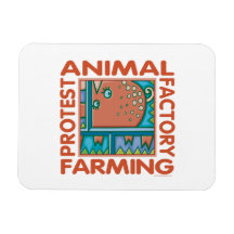 Factory Farming, Animal Rights Rectangle Magnets