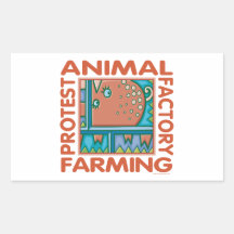 Factory Farming Rectangular Stickers