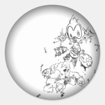 Fade to Black Round Stickers