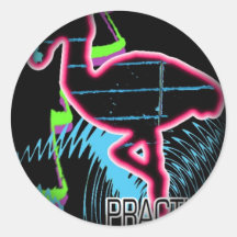 Fade to Black Round Stickers