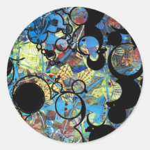 Fade to Black Round Stickers - Customized