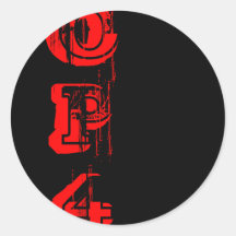 Fade to Black Round Stickers - Customized