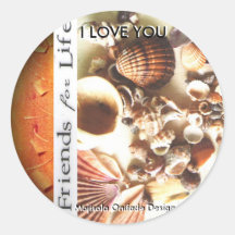 Fade to Black Round Stickers - FRIEND FOR LIFE 
