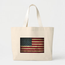 faded and grungy american flag bag