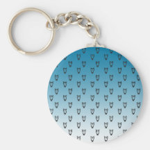 Faded blue owl design keychains