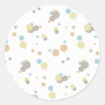 Faded Coloured Polka Dots Round Sticker